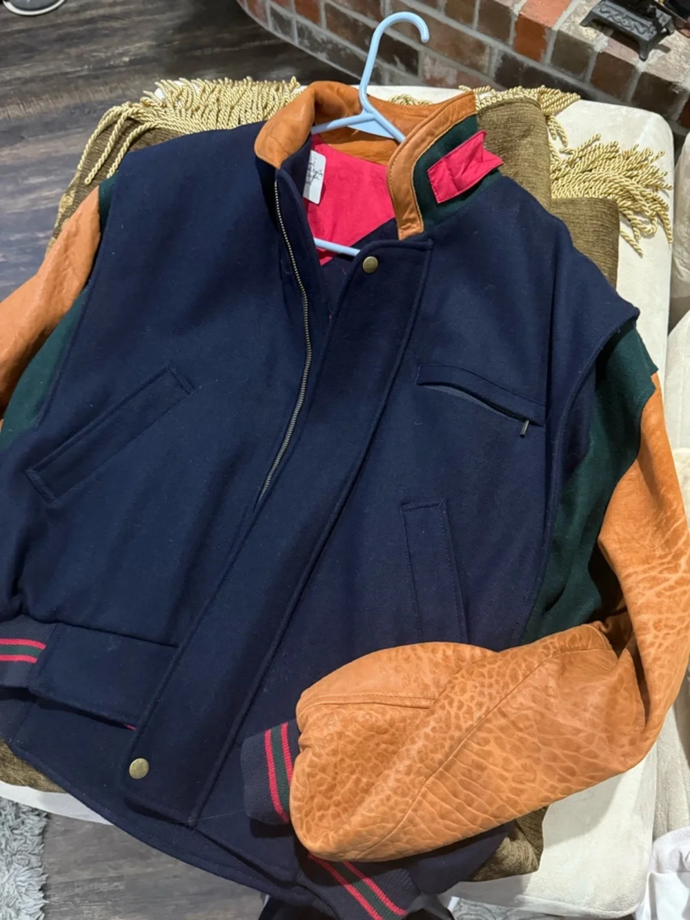 Vintage Gant Colorblock Wool Varsity Jacket Leather Sleeves - Picture 15 of 15